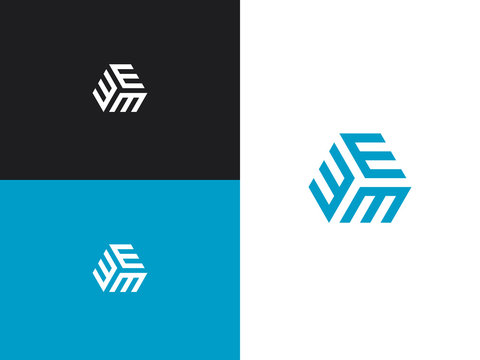 Logo three letters E. Isolated monogram vector illustration