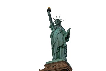 Fototapeta na wymiar Beautiful view isolated Statue of Liberty. Liberty Island in New York. Harbor in New York. 