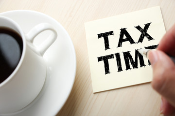 Tax Time Concept On Sticky Note