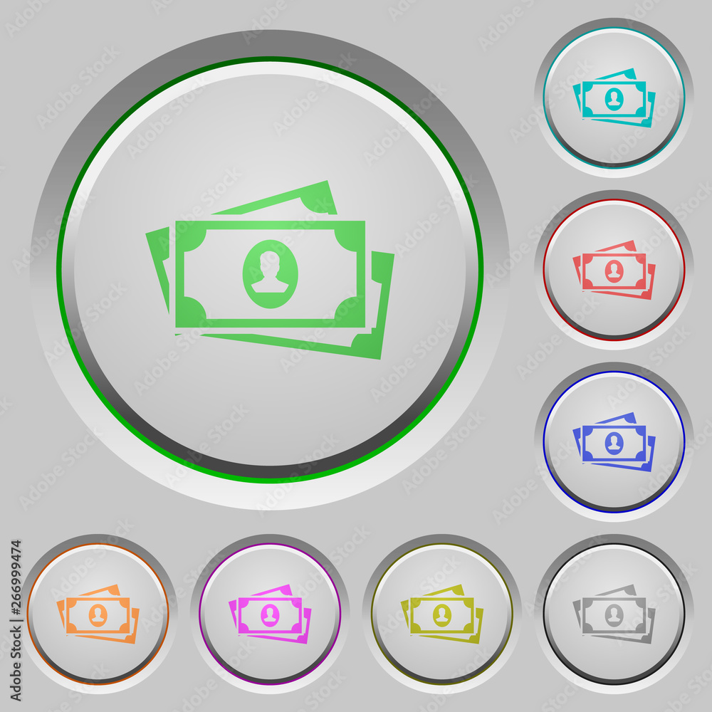Poster more banknotes with portrait push buttons