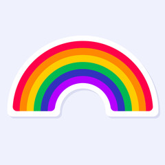 Rainbow. LGBTQ+ related symbol in rainbow colors. Gay Pride. Raibow Community Pride Month. Love, Freedom, Support, Peace Symbol. Flat Vector Design Isolated on White Background