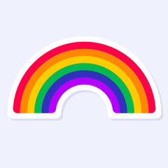 Obraz premium Rainbow. LGBTQ+ related symbol in rainbow colors. Gay Pride. Raibow Community Pride Month. Love, Freedom, Support, Peace Symbol. Flat Vector Design Isolated on White Background