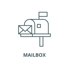 Mailbox vector line icon, outline concept, linear sign