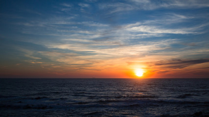 Fototapeta na wymiar Beautiful sunset and twilight on the sea coast.