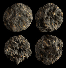 3D Render of Isolated Asteroids on Black Background © grasycho