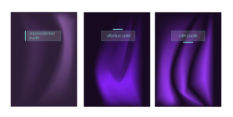 A modern trend set of 3 rectangular blurred natural violet purple abstraction