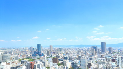 Naklejka premium Japonia, pejzaż Osaka, pejzaż, miasto, miasto, wieżowiec,
