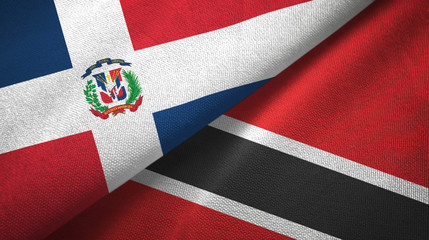 Dominican Republic and Trinidad and Tobago two flags textile cloth