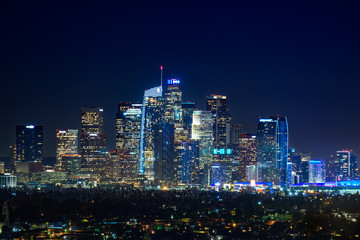 Downtown Los Angeles  skyline at night
