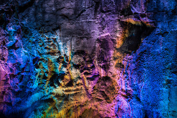 Fototapeta na wymiar Colorful cave walls