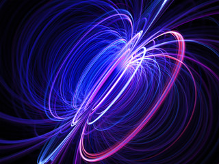 Okrągłe wyładowanie promieniujące - pola sił elektromagnetycznych Linie torusowe - tło fizyki modelu naukowego - 267007477