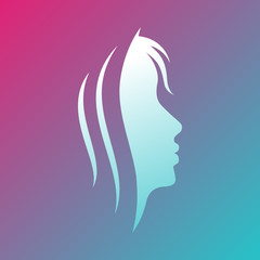 Sign profile of a girl, beauty industry