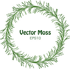 Vector Hash Chaplet - Round Isolated Vegetable Frame - Seaweed Green Concept 