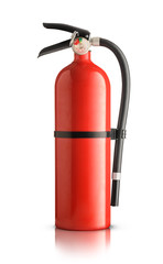 fire extinguisher with reflection isolated on white background