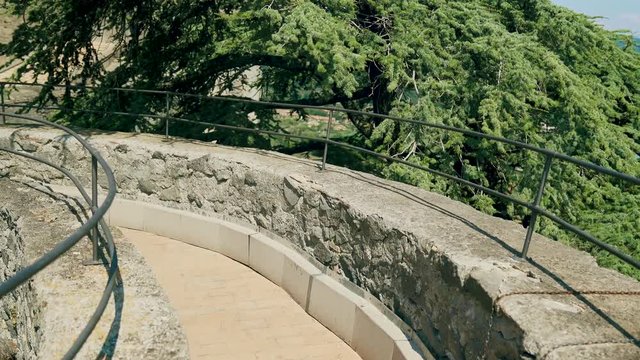 BRACCIANO, Italy Castello Orsini Odescalchi, exterior, lake. 4k