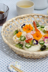 夏の素麺～エディブルフラワー