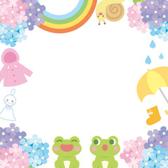 かわいい梅雨のフレーム枠