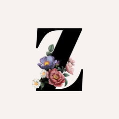 Floral letter Z font