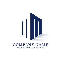 Mm initial Letter  Premium Logo - Vector with negative space vector