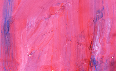 Blue with purple and white color stains flow on pink surface , Abstract background and illustration from acrylic color painting