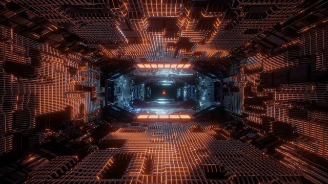 highly technologic scifi tunnel loop (vjloop) in 4k and 60fps