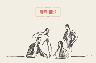 Team working new project business meeting vector