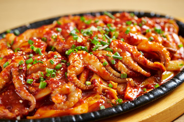 Korean spicy stir fried octopus 