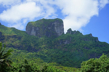 View of the Mont Otemanu mountain in Bora Bora, French Polynesia, South Pacific