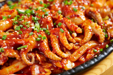 Korean spicy stir fried octopus 