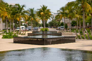Stock image Miami Beach South Pointe Park blurry background