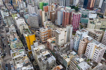 Top view of Hong Kong building in Kowloon side