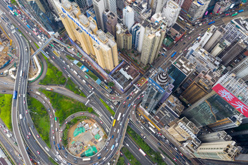 top view of Hong Kong city