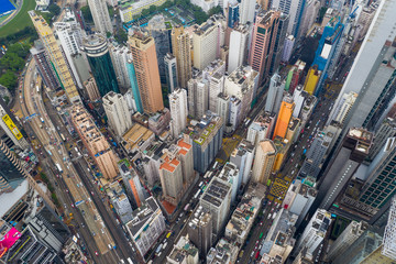 Top view of Hong Kong city