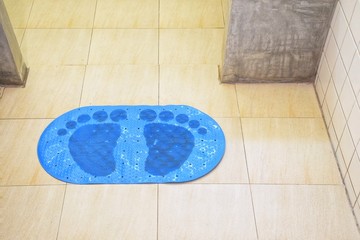 Blue PVC Suction Anti Non Slip Bath Shower Mat Foot Massage Bathroom Accessories © Sakuramos