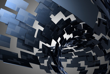 abstract background tunnel blocks. 3d illustration