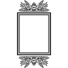 Vector illustration decoration flower frame with backdrop white