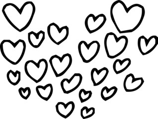Illustration of hand drawn cute Black heart