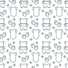 Seamless pattern with baby clothes.