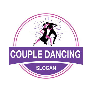 logo couple dance modern purple