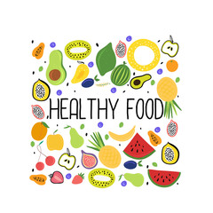Vegetarian food, healthy eating.Fresh colourful fruit.Vector illustration..