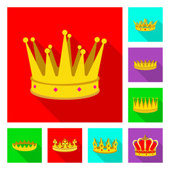 Vector design of medieval and nobility icon. Set of medieval and monarchy vector icon for stock.