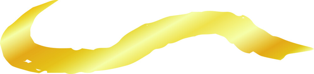 Gold Winding line drawn with a brush 