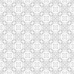 Fototapeta premium Gray floral seamless pattern on white background