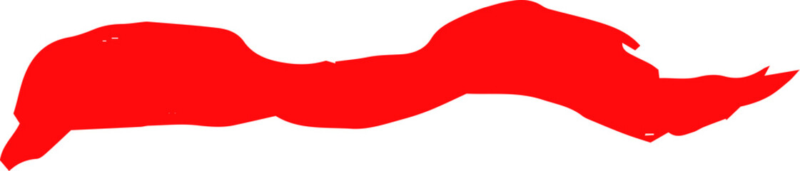 Red Winding line drawn with a brush