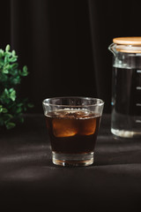 Iced coffee or cold brew coffee in a glass