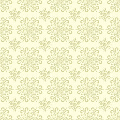 Naklejka na ściany i meble Floral seamless pattern. Olive green background