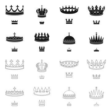 Vector design of medieval and nobility symbol. Collection of medieval and monarchy vector icon for stock.