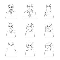 Vector design of character  and avatar icon. Collection of character  and person stock symbol for web.