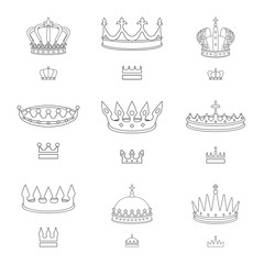 Vector design of queen and heraldic icon. Collection of queen and vip stock vector illustration.