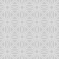  Geometric print. White pattern on gray seamless background